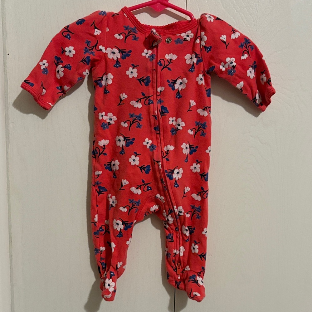 Carter's Red Floral Kids Footie